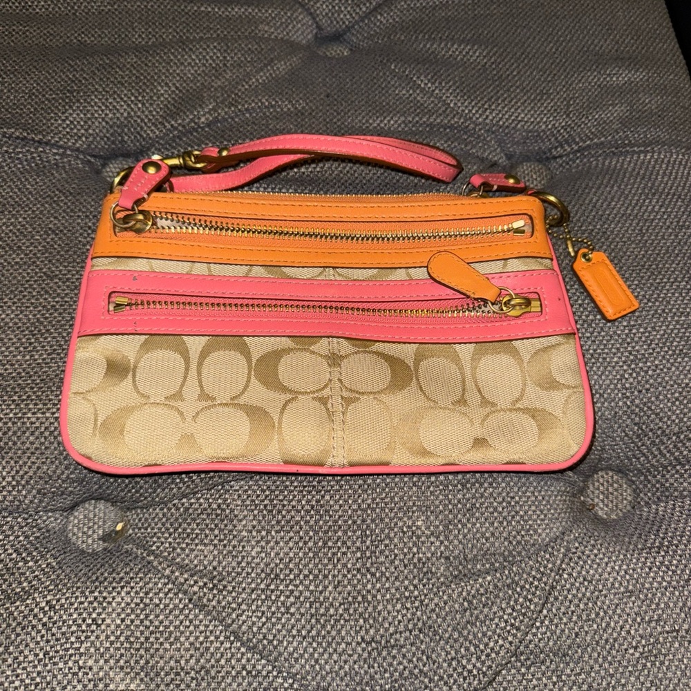Signature coach wristlet